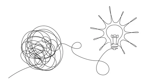 Animated single line drawing of idea generation and collecting thoughts concept Stock Footage 254415639
