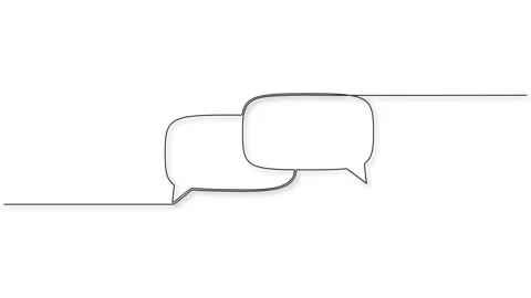 animated single line drawing of speech b... | Stock Video | Pond5