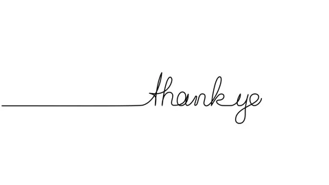 Animated single line handdrawn phrase Thank You isolated on white Stock Footage 220606014