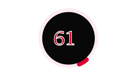 Animated sixty four countdown timer. Simple looping motion graphics perfect.. Stock Footage 321391518