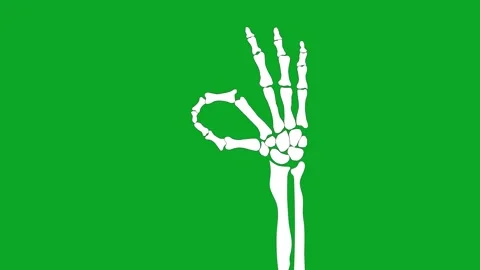 Animated Skeleton Hand Animation Green Screen Loop Stock Footage 319405350
