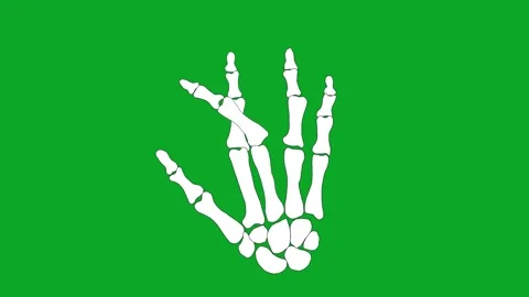 Animated Skeleton Hand Finger Crossed Green Screen - Good Luck Gesture VFX Video stock 319405366