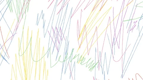 Animated Sketchy Colored Pencil Zigzag Lines and Scribbles Loop for Overlays Stock Footage 303437214