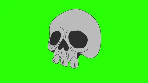 Animated Skull on Green Screen. 스톡 동영상 318171182