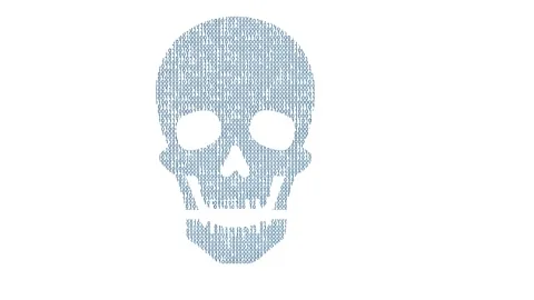 Animated skull made of numbers opening and closing mouth Stock Footage 313003656