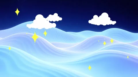 Animated Sky &amp; Clouds: Soft Blue &amp; White Hues Create a Peaceful, Dreamy Backdro Video stock 330319317