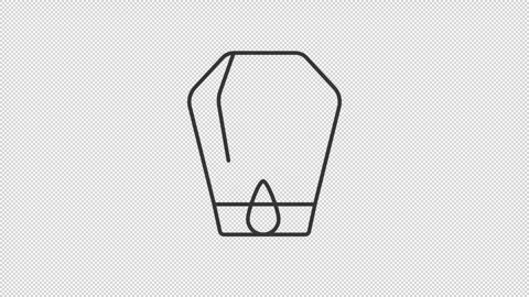 Animated sky lantern line icon Stock Footage 315742158