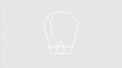 Animated sky lantern white line icon Stock Footage 318061272