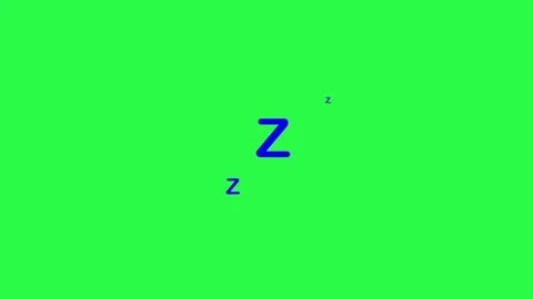 Animated sleeping z's drift across green screen background representing sle.. Stock Footage 345547831