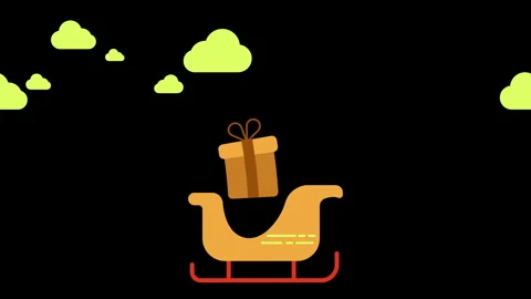 Animated SLEIGH icons in thin line style Stock Footage 321315091
