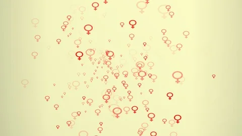 Animated slow moving flowing red female sign on light background Stock Footage 86644454