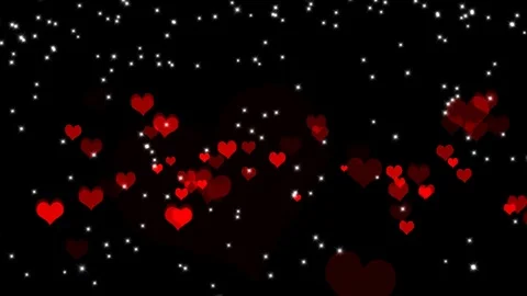 Animated slow moving many red hearts useful for greeting Stock Footage