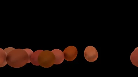 Animated slowly rolling left to right few regular chicken eggs with darker tone Stock Footage 103241942