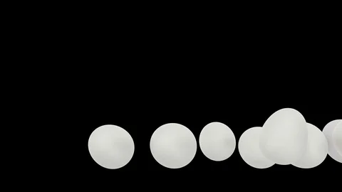 Animated slowly rolling or tumbling from left to right many white eggs Stock Footage 104059406