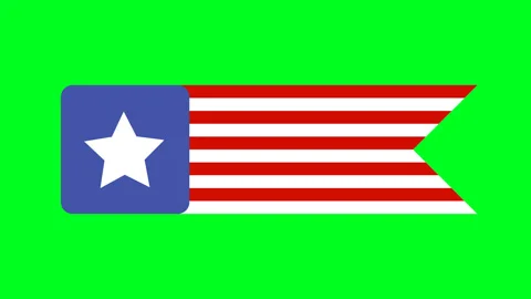 Animated small american flag label for international events Stock Footage 301163202