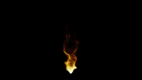 Animated Small Fire On Black Background Stock Footage