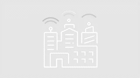 Animated smart buildings white icon Stock Footage 288075831
