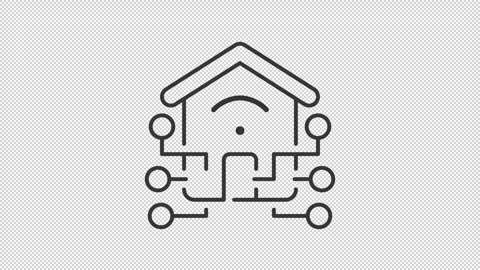 Animated smart house icon Stock Footage 288073522