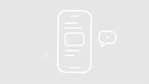 Animated smartphone chat bubbles and sleep mode icon on transparent background Video stock 347097420