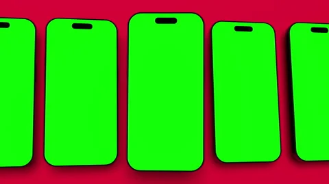 Animated smartphone composition with bluescreens for mockup with red backdrop 스톡 동영상 282297234