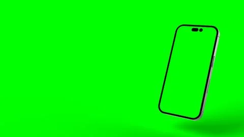 Animated smartphone with green screen display and background for app commercials Stock Illustration