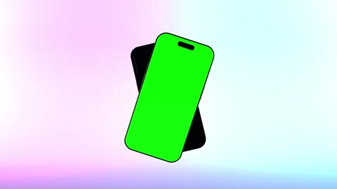 Animated smartphone with green screen in front of colorful background for ads. Stock Footage 255854497