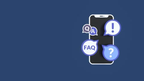 Animated Smartphone with Question Mark and Copy Space for FAQ or Help Topics. Stock Footage 314631278