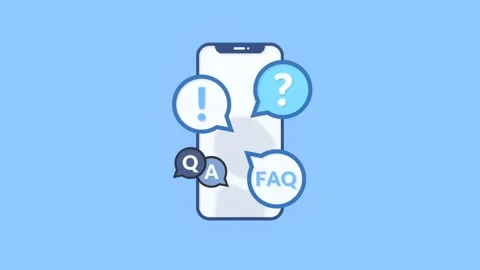 Animated Smartphone with Question Mark Representing FAQ and Support Concept. Stock Footage 314631276