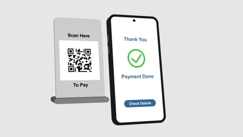 Animated smartphone scanning qr code to make payment Stock Footage 301712835