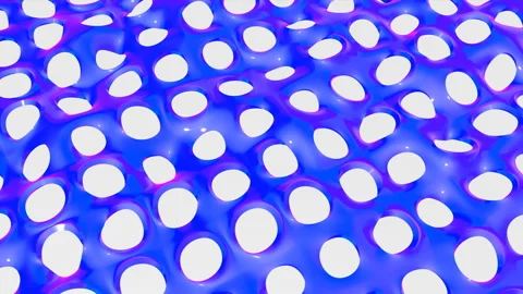 Animated smooth blue surface with holes. Abstract three-dimensional background.  Stock Footage 124997729