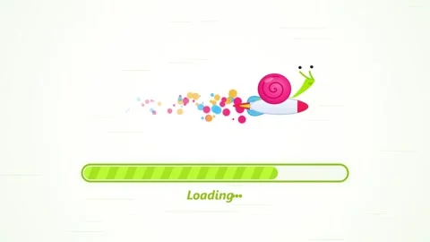 Animated snail flying with rocket booster on white background for loading s.. 스톡 동영상 346121343