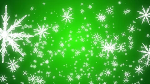 Animated Snow Falling on Green Background Stock Footage 118376240