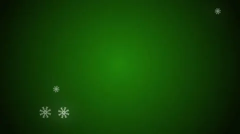 Animated  Snow Flakes on a Green  Background Stock Footage 55009837