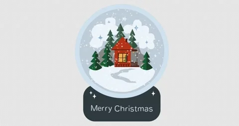 Animated snow globe on a stand on a green screen background Stock Footage 164070967