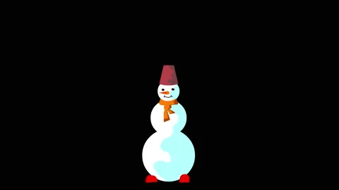 Animated Snow man Jumping Stock Footage 171053541