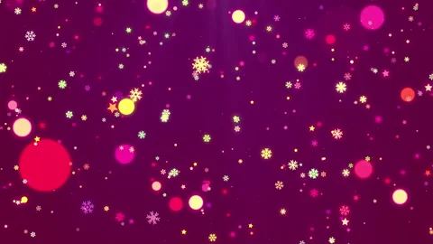 Animated snowflake background pink scenery ice crystals in winter New Year's fes Stock Footage 273983811