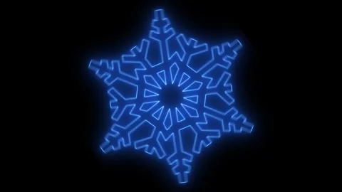 Animated snowflake blue color shiny on black background blinks and moves. Vidéo 295294591