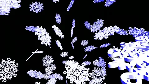 Animated snowflakes. 3D animation. | Stock Video | Pond5