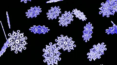 Animated snowflakes. 3D animation. | Stock Video | Pond5