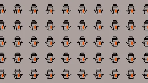 Animated Snowman Pattern Background Loop for Holiday Season. Stock Footage 325405385