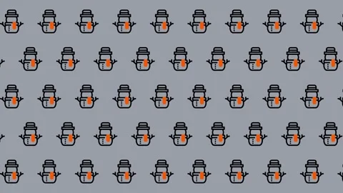 Animated Snowman Pattern - A Festive Winter Background. Stock Footage 325405383