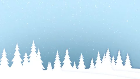 Animated snowy tree landscape with looping snowflakes animation Stock-Footage 338408295
