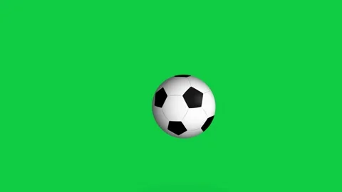 Animated Soccer Ball Bouncing Across Solid Green Screen Background Stock Footage 340195220