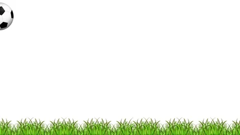 Animated Soccer Ball Bouncing Across Green Grass on White Background Stock Footage 340259166