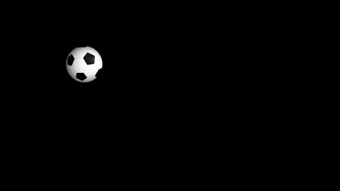 Animated Soccer Ball Bouncing Across a Solid Black Background Stock Footage 340968891