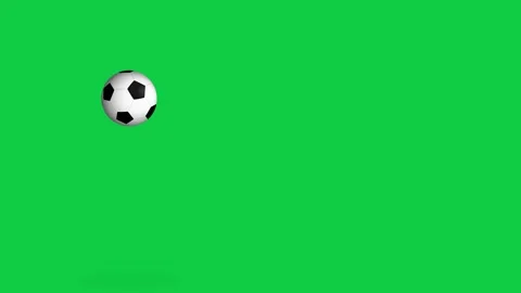 Animated Soccer Ball Bouncing Across Solid Green Screen Background Видео 343699177