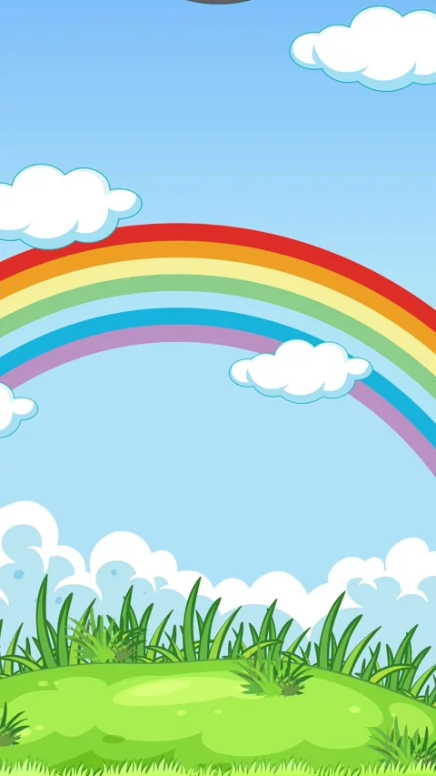 Animated Soccer Ball Bouncing Over Green Field With Rainbow Background Stock Footage 339754539
