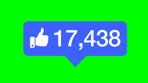 Animated Like Social Like Icon, Thumb Up Network Symbol Green Chroma Background Stock Footage 95055156