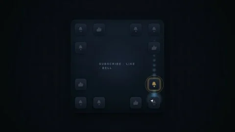 Animated Social Media Interface Elements with Like and Notification Bell Icons Stock Footage 344773938