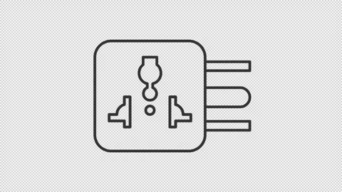 Animated socket adapter line icon Stock Footage 310293067